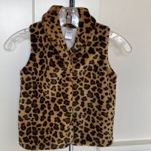 Carter’s KID Cheetah Print Vest Faux Fur Tan/Brown Kid’s Size 6/6X